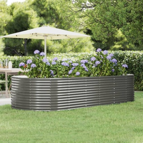 Plantekasse oval 291 x 140 x 68 cm - grå