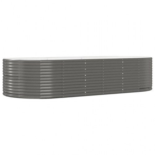 Plantekasse oval 291 x 140 x 68 cm - grå