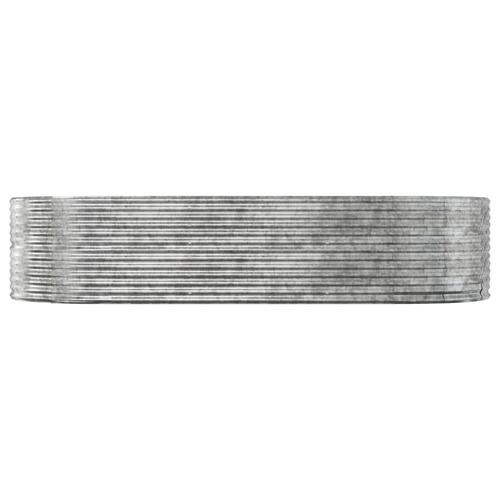 Plantekasse 291x140x68 cm pulverlakeret stål sølvfarvet