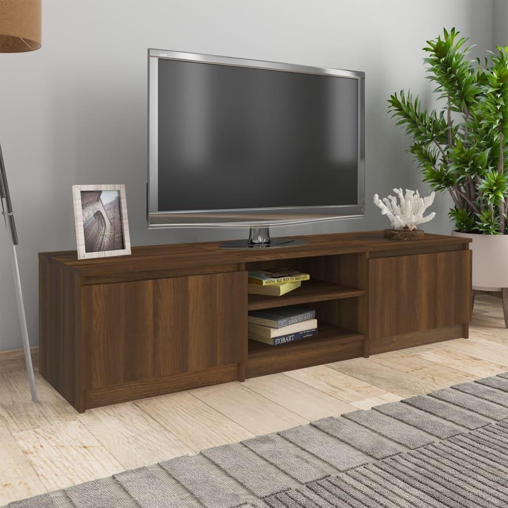 Tv-bord 140x40x35,5 cm konstrueret træ brun egetræsfarve