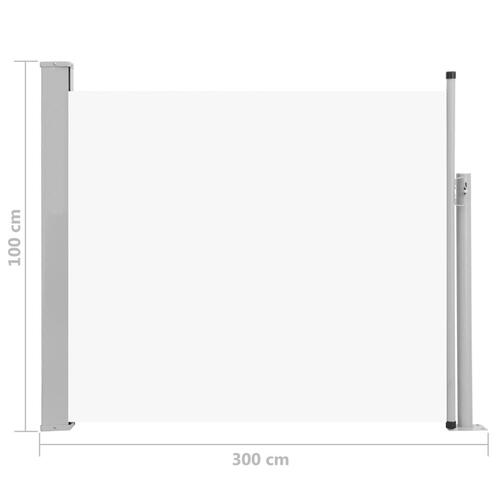 Sammenrullelig sidemarkise til terrassen 100x300 cm cremefarvet
