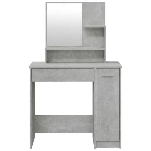 Makeupbord med spejl 86,5x35x136 cm betongrå