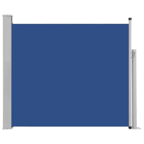 Sammenrullelig sidemarkise til terrassen 100 x 300 cm blå