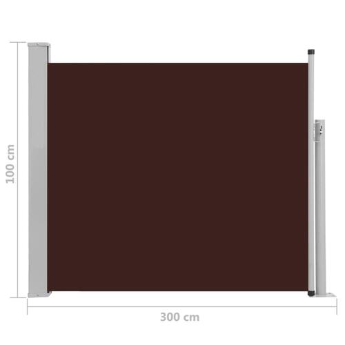Sammenrullelig sidemarkise til terrassen 100 x 300 cm brun