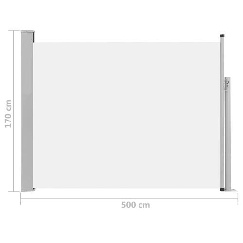 Sammenrullelig sidemarkise til terrassen 170x500 cm cremefarvet