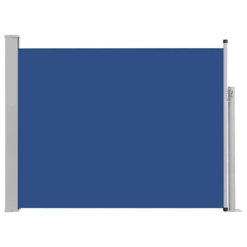 Sammenrullelig sidemarkise til terrassen 170 x 500 cm blå