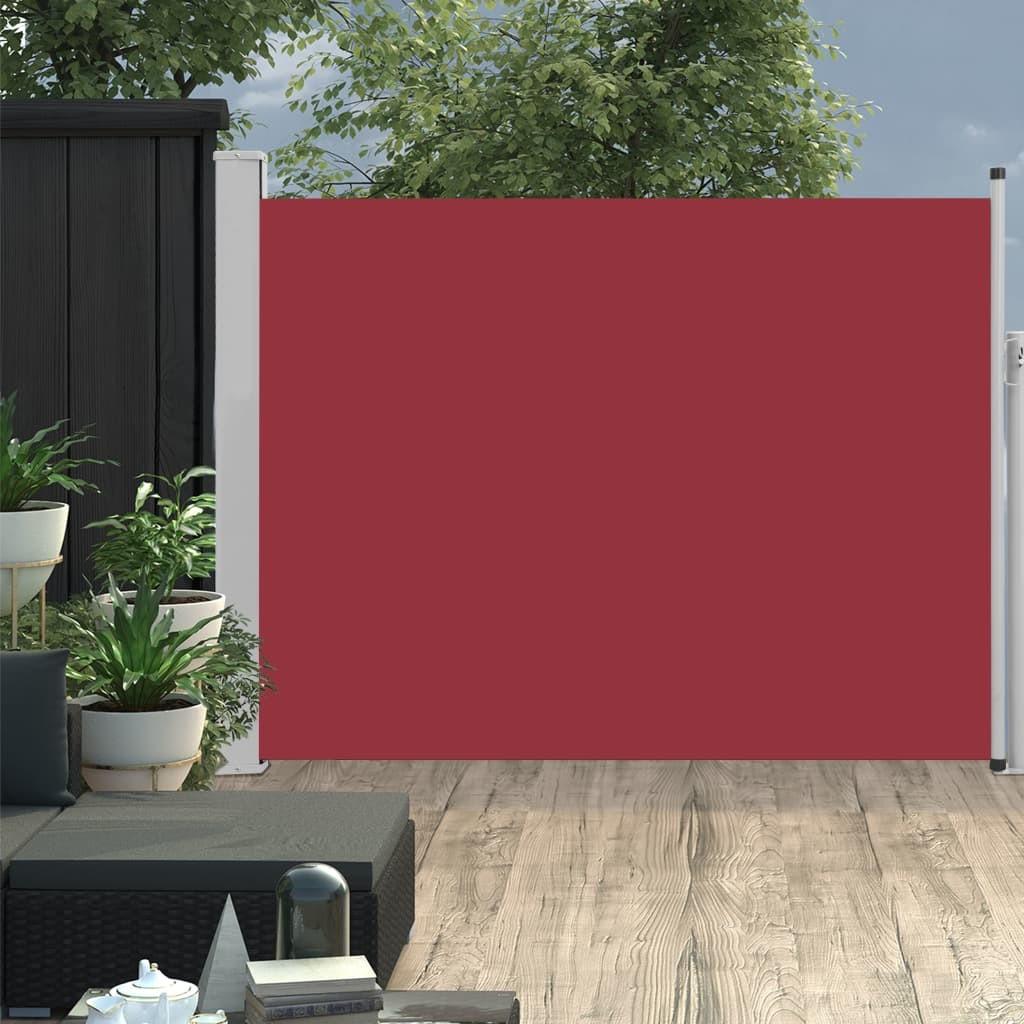 Sammenrullelig sidemarkise til terrassen 170 x 500 cm rød