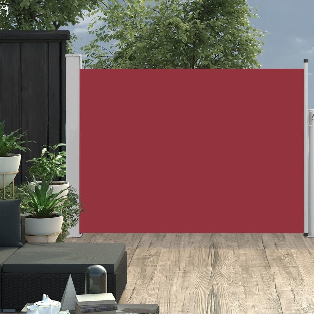 Sammenrullelig sidemarkise til terrassen 120 x 500 cm rød