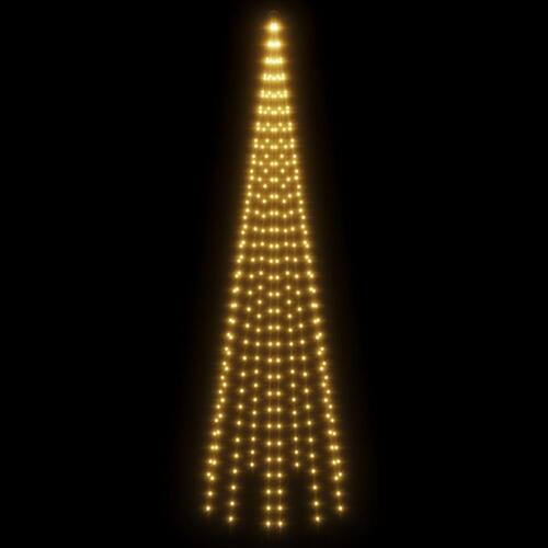 Juletræ til flagstang 310 LED'er 300 cm varmt hvidt lys