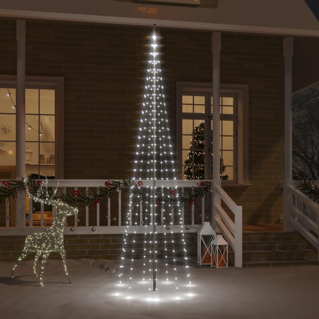 Juletræ til flagstang 310 LED'er 300 cm koldt hvidt lys