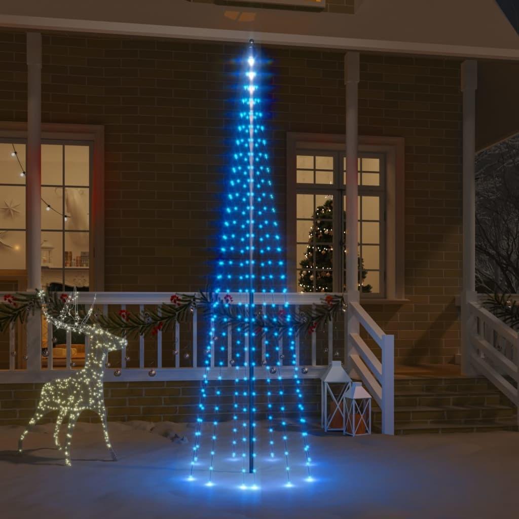 Juletræ til flagstang 310 LED'er 300 cm blåt lys