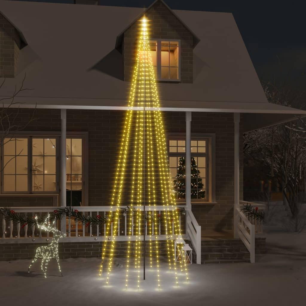 Juletræ til flagstang 732 LED'er 500 cm varmt hvidt lys