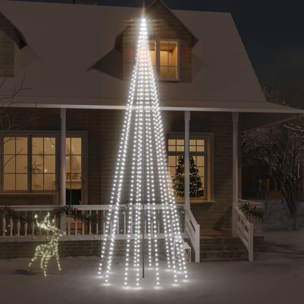 Juletræ til flagstang 732 LED'er 500 cm koldt hvidt lys