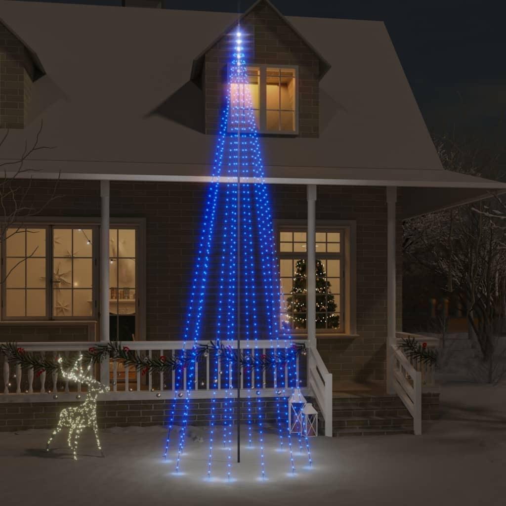 Juletræ til flagstang 732 LED'er 500 cm blåt lys