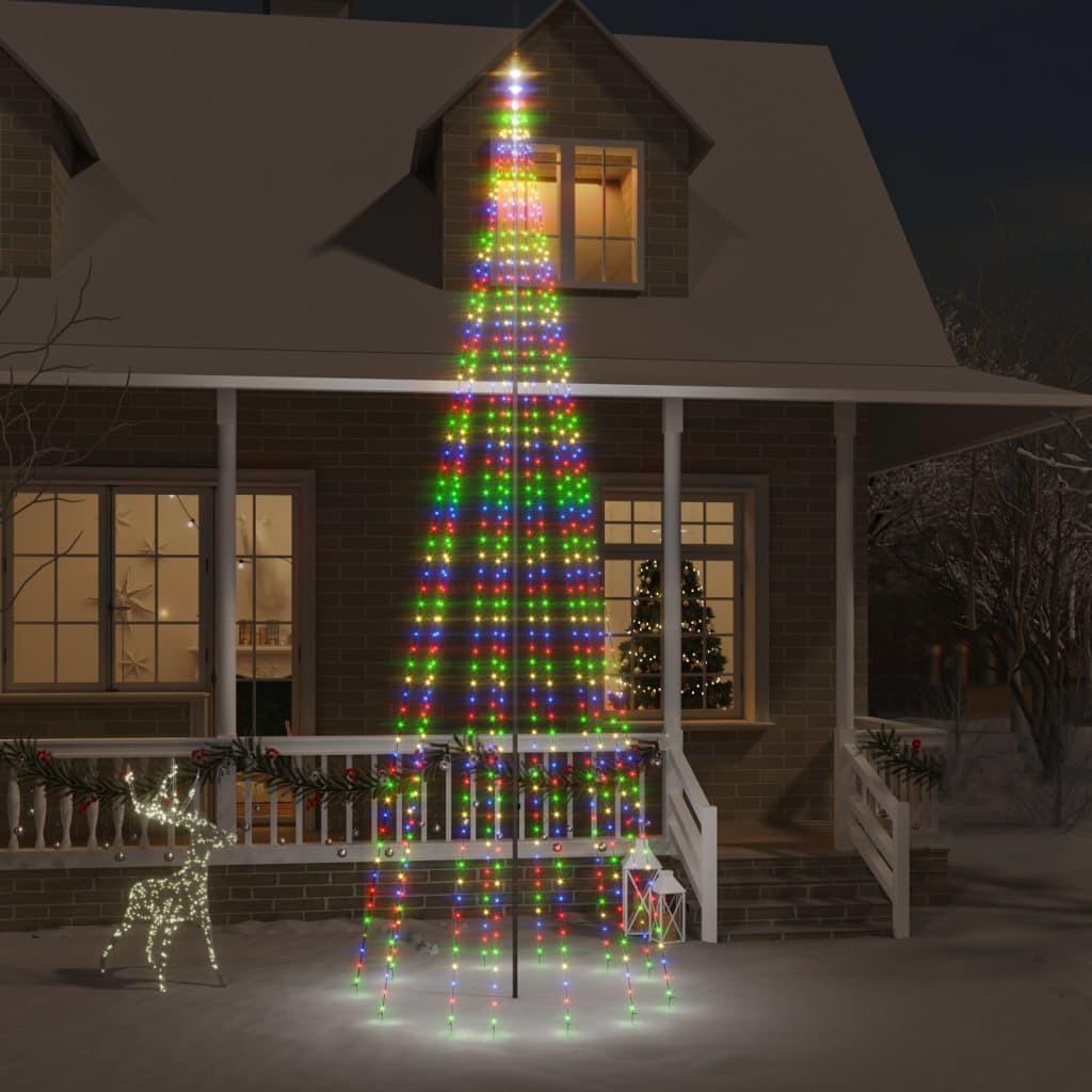 Juletræ til flagstang 732 LED'er 500 cm farverigt lys