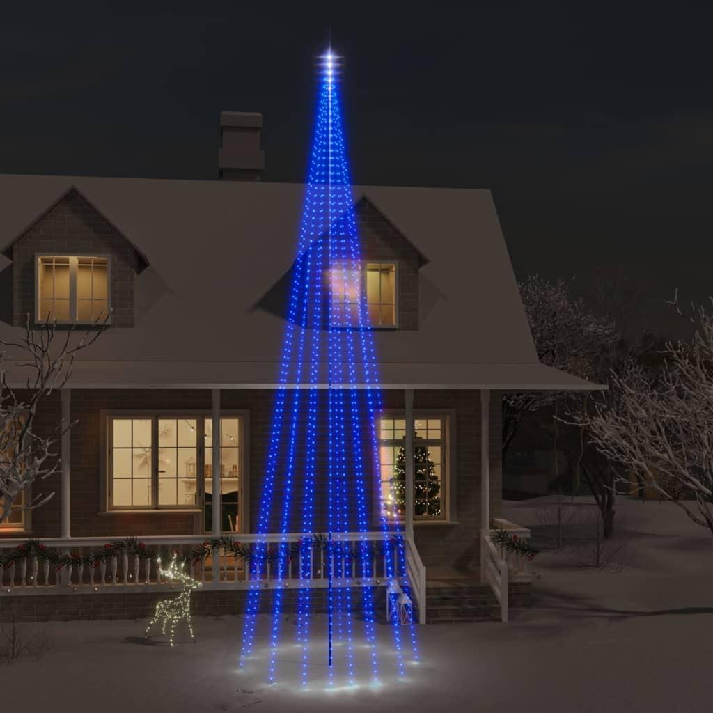 Juletræ til flagstang 1134 LED'er 800 cm blåt lys