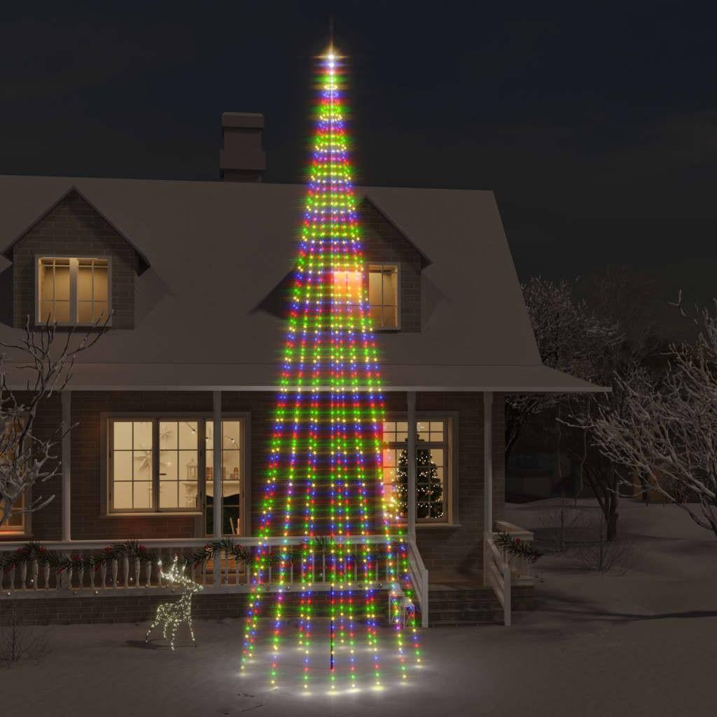 Juletræ til flagstang 1134 LED'er 800 cm farverigt lys