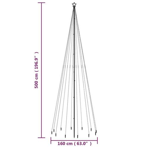 Juletræ med spyd 732 LED'er 500 cm varmt hvidt lys