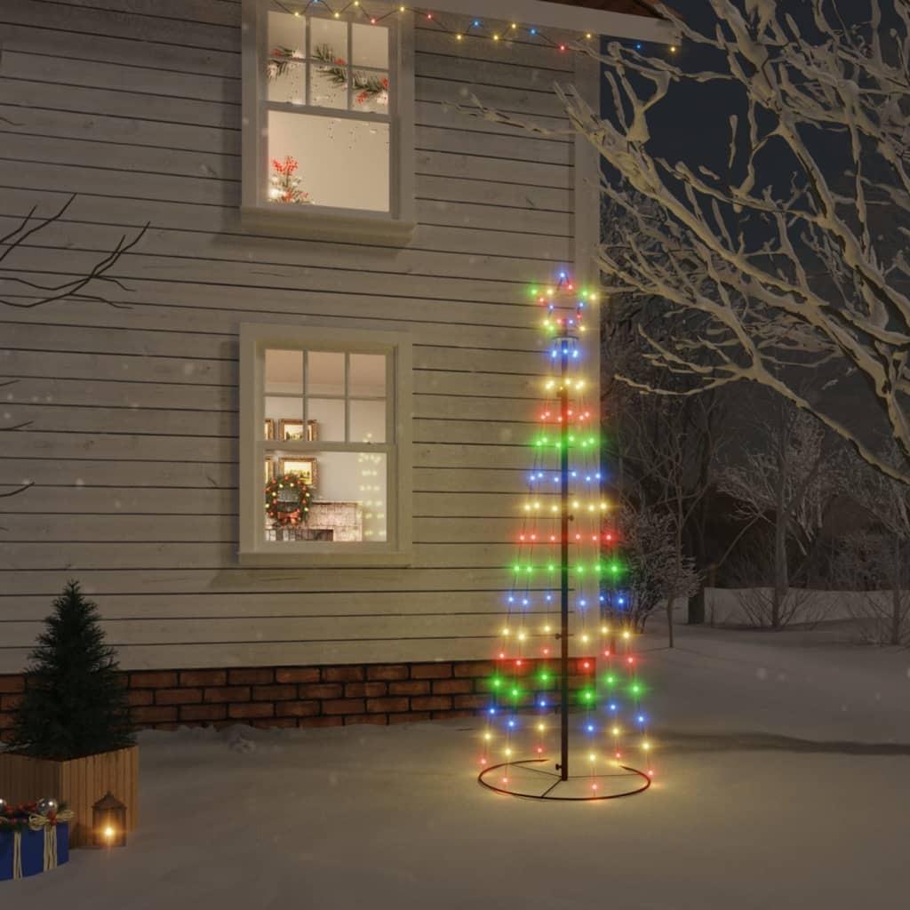 Kegleformet juletræ 108 LED'er 70x180 cm flerfarvet