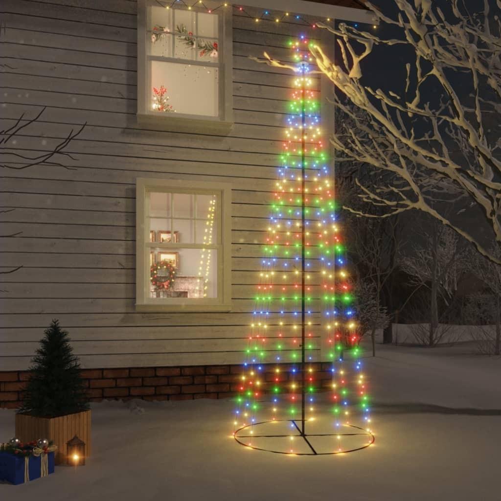 Kegleformet juletræ 310 LED'er 100x300 cm flerfarvet
