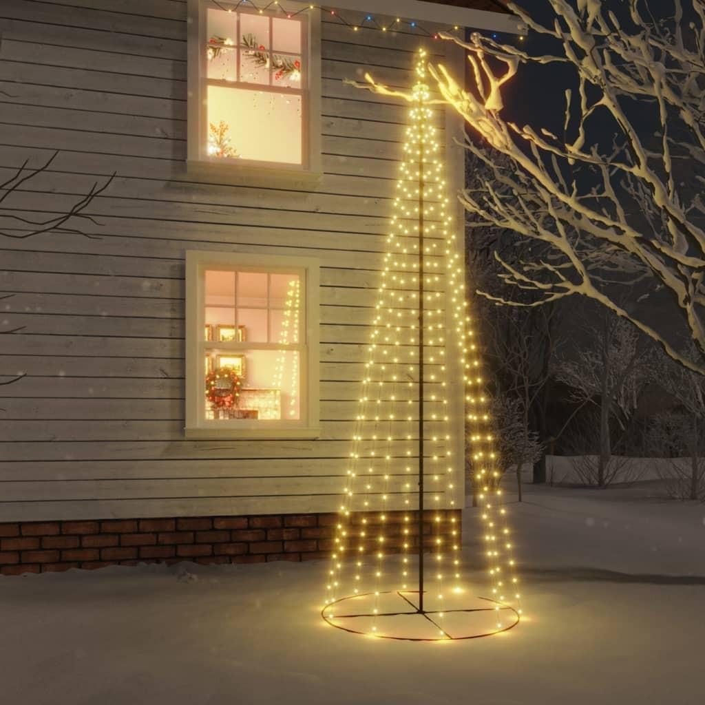 Kegleformet juletræ 160x500 cm 732 LED'er varmt hvidt lys
