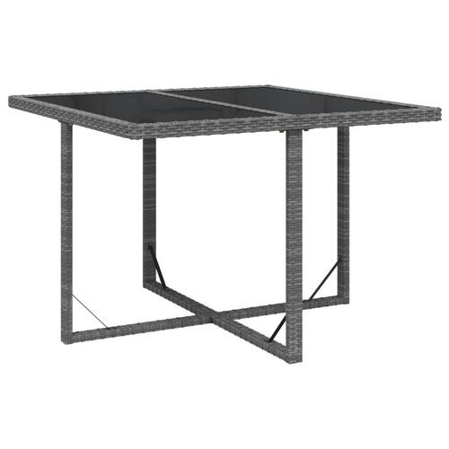 Spisebordssæt til haven 5 dele med hynder polyrattan grå