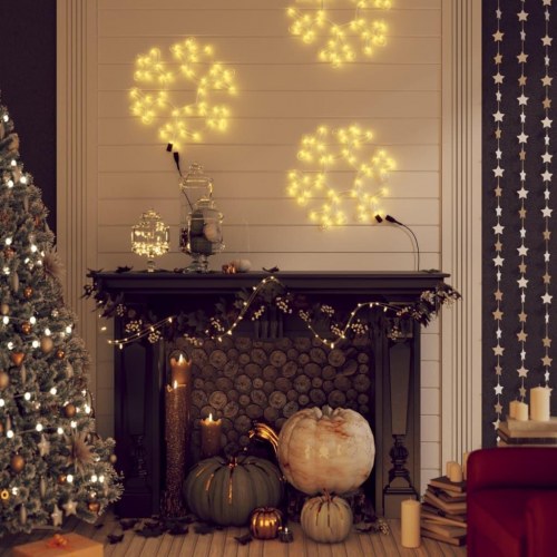 Snefnug julefigur med 48 LED - 27×27 cm, varmt hvidt lys