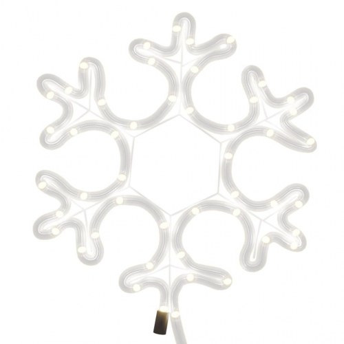 Snefnug julefigur med 48 LED - 27×27 cm, varmt hvidt lys