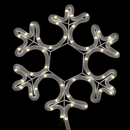 Snefnug julefigur med 48 LED - 27×27 cm, varmt hvidt lys