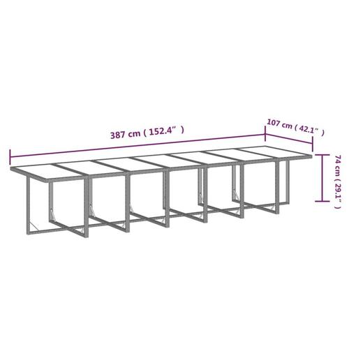 Spisebordssæt til haven 15 dele med hynder polyrattan grå