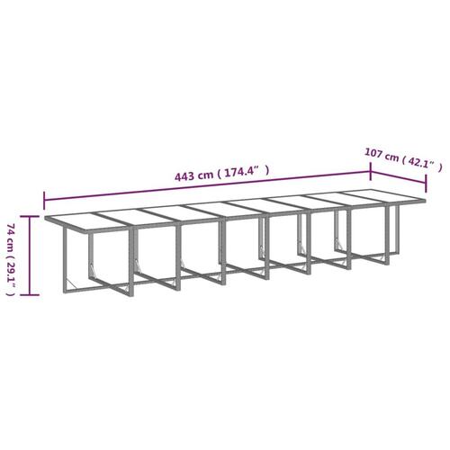 Spisebordssæt til haven 21 dele med hynder polyrattan grå