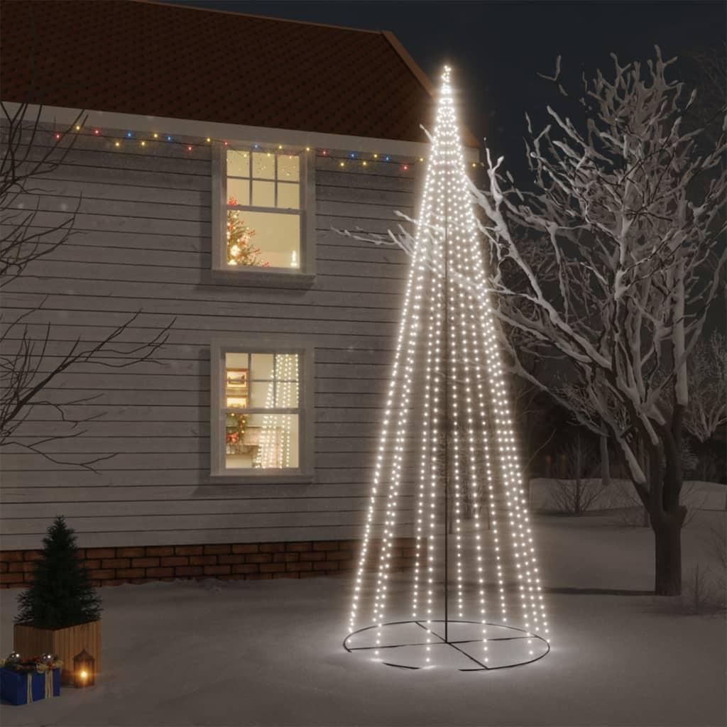 Kegleformet juletræ 160x500 cm 732 LED'er koldt hvidt lys