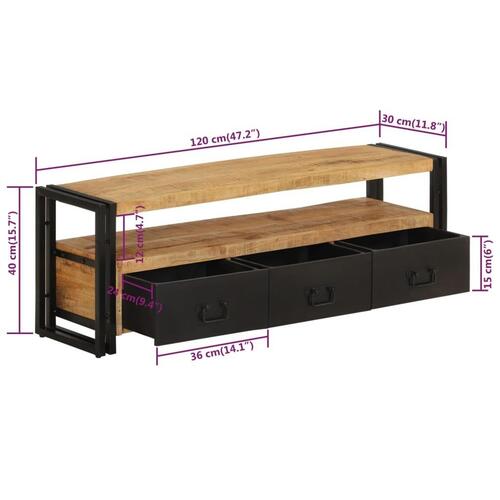 Tv-bord 120x30x40 cm massivt mangotræ