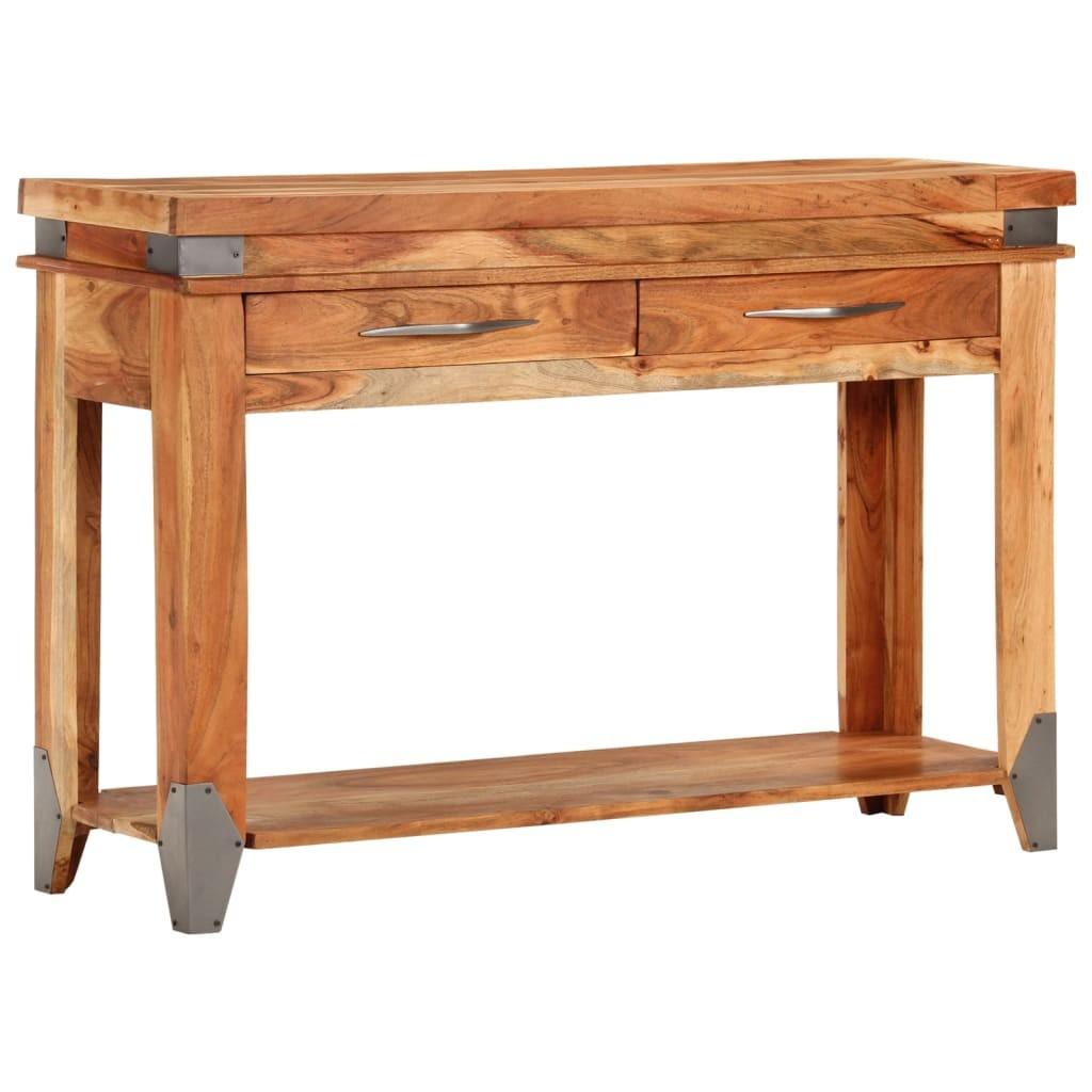 Konsolbord 110x34x74 cm massivt akacietræ billede