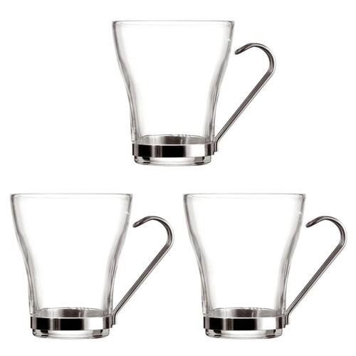 Dele kaffekopsæt Quid Supreme Gennemsigtig Glas Stål 250 ml 3 Dele