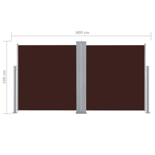 Sammenrullelig sidemarkise 100 x 600 cm brun