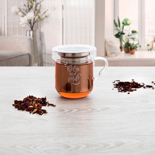 Serenia krus med infusionsfilter, gennemsigtig glas, 350 ml (3 dele)