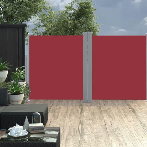 Sammenrullelig sidemarkise 140 x 600 cm rød