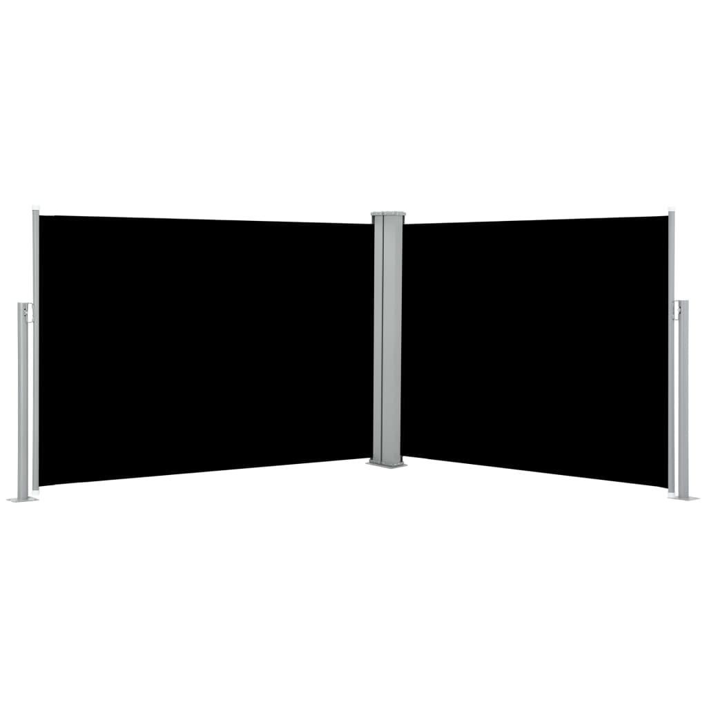 Sammenrullelig sidemarkise 100 x 1000 cm sort