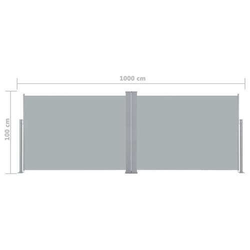 Sammenrullelig sidemarkise 100 x 1000 cm antracitgrå