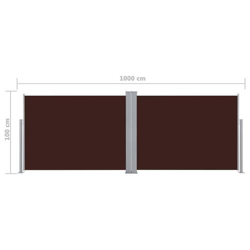 Sammenrullelig sidemarkise 100 x 1000 cm brun