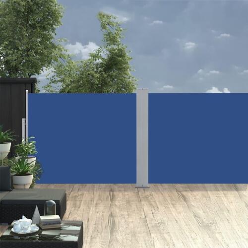 Sammenrullelig sidemarkise 140 x 1000 cm blå