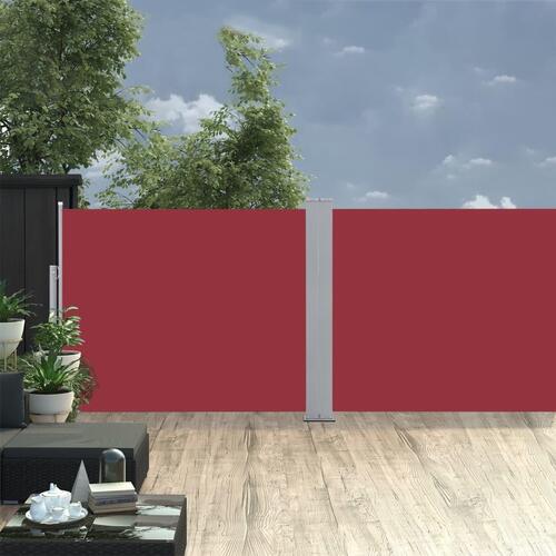 Sammenrullelig sidemarkise 140 x 1000 cm rød