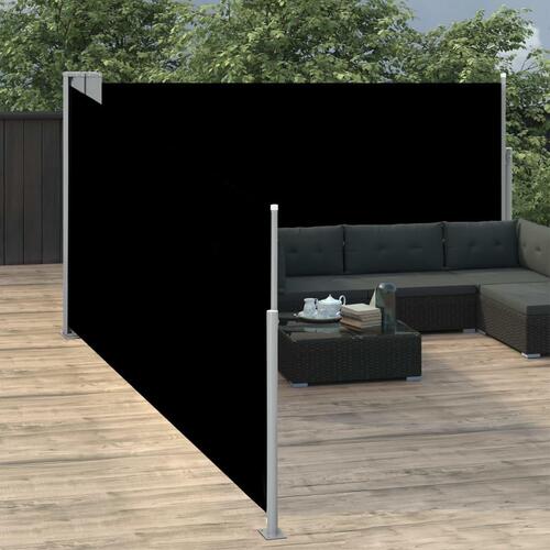 Sammenrullelig sidemarkise 170 x 1000 cm sort
