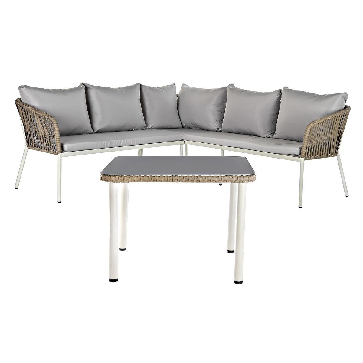 Sofa Spisebordssæt Krystal Syntetisk Rattan Stål 190 190