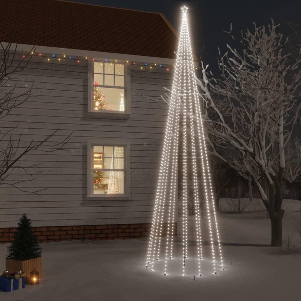 Juletræ med spyd 1134 LED'er 800 cm koldt hvidt lys