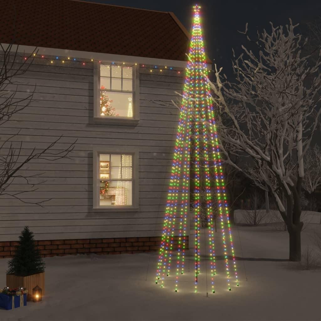 Juletræ med spyd 1134 LED'er 800 cm farverigt lys