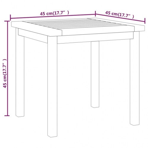 Sidebord 45x45x45 cm massivt teaktræ
