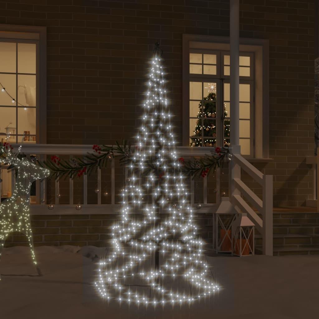 Juletræ til flagstang 200 LED'er 180 cm koldt hvidt lys