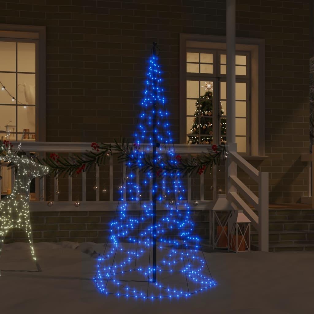 Juletræ til flagstang 200 LED'er 180 cm blåt lys